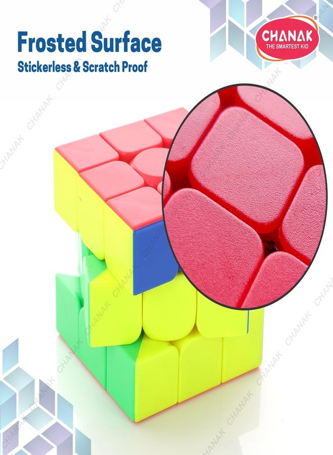 Chanak مكعب تشاناك 3x3 للأطفال، مكعب سرعة للأطفال والكبار، مكعب سرعة بدون ملصقات للأطفال فوق 6 سنوات، معتمد من مكتب المعايير الهندية (مكعب 3x3). - Image 4